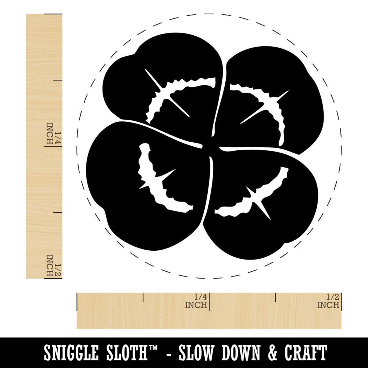 Realistic Shamrock Four Leaf Clover Self-Inking Rubber Stamp for Stamping Crafting Planners